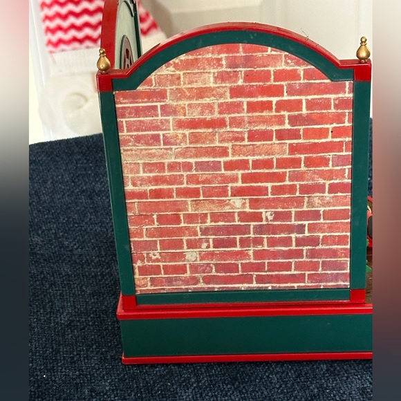 Cute Santa scene. Santa rocks and an elf looks at a box of toys. Missing cord. - Picture 11 of 12